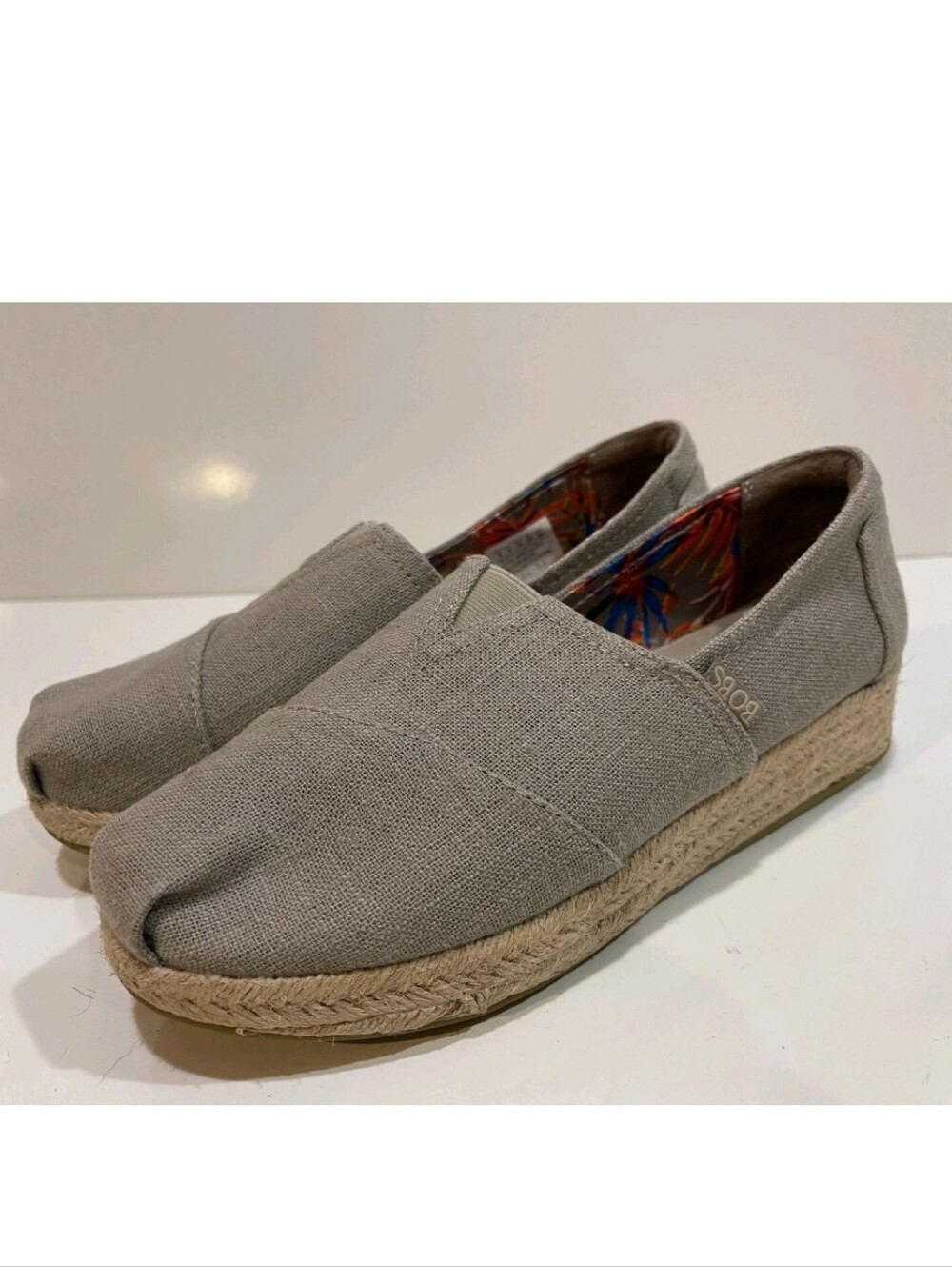 Bobs from Skechers Women's Taupe Espadrille Wedge Slip On Shoes Size 7.5 - Picture 13 of 16